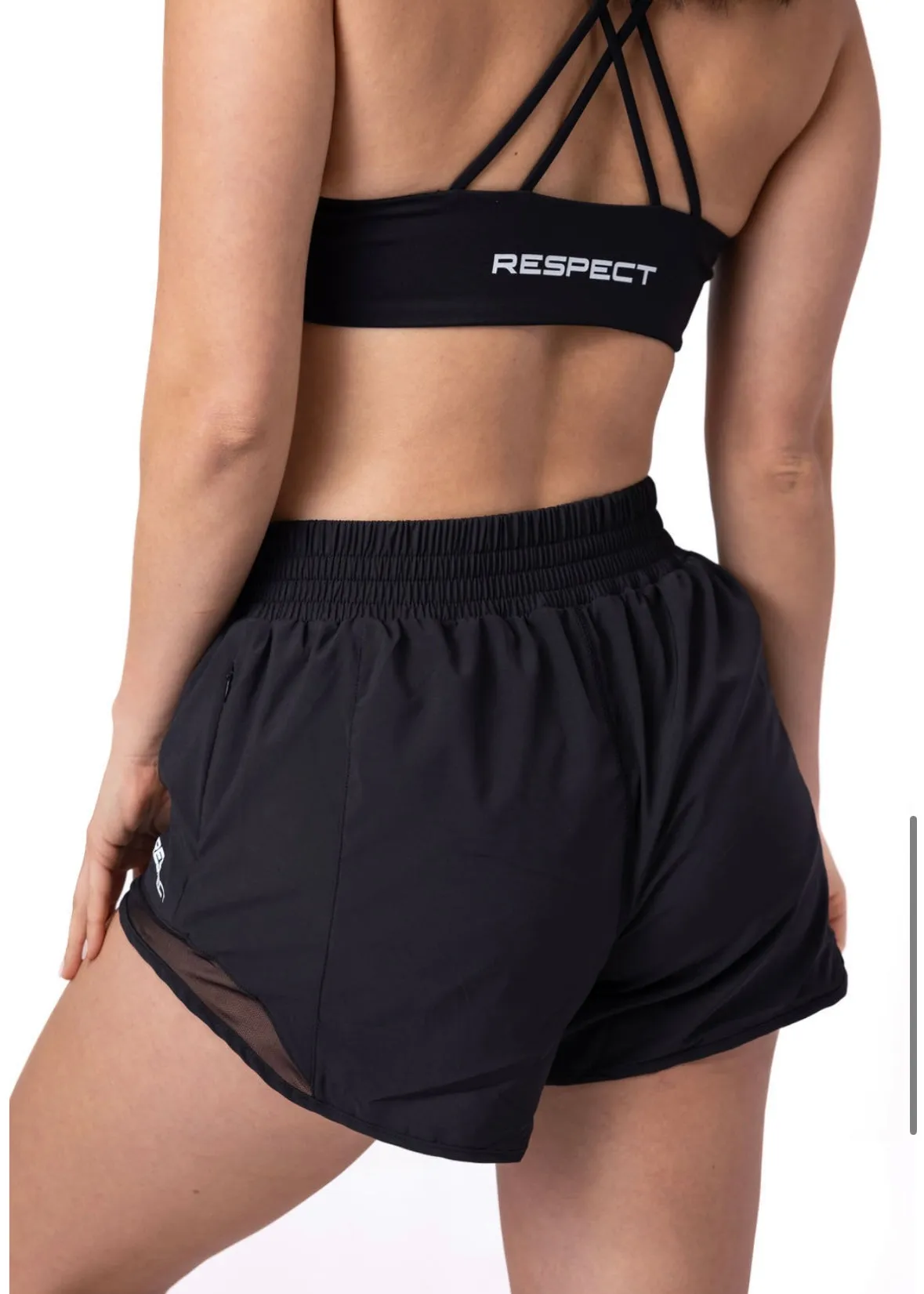 Women's RESPECT Athletic Shorts Black