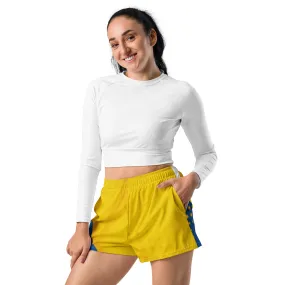 YELLOW AND BLUE ABSTRACT COLLECTION  - Women’s Recycled Athletic Shorts